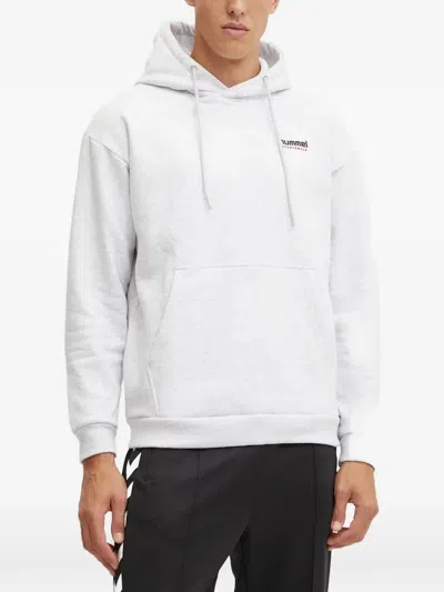 Hummel Logo-print Drawstring Hoodie In White