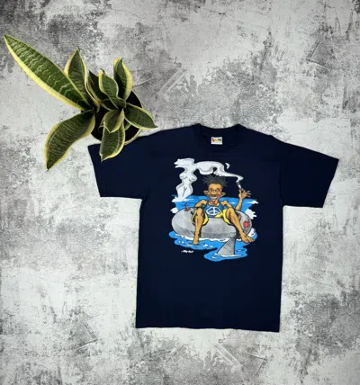 Pre-owned Humor X Vintage 90's Mem Marijuana Snoop Dog Chill Merch T Shirt In Blue