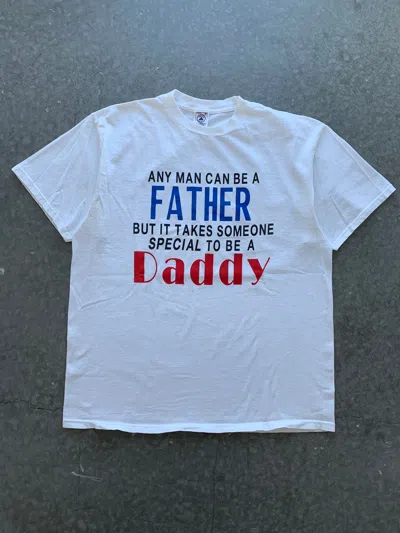 Pre-owned Humor X Vintage Crazy Vintage 90's Daddy Tee In White