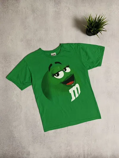 Pre-owned Humor X Vintage M&ms Baggy Big Logo T Shirt Tee Y2k 90's Humor In Green