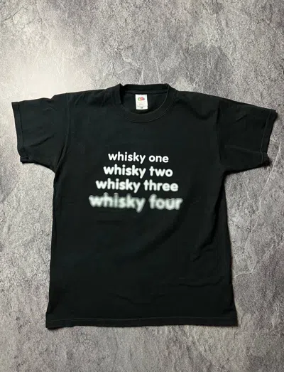Pre-owned Humor X Vintage Whisky Alcohol Drunk Drugs Humor Japan Style Blurry Logo Tee In Black