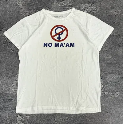 Pre-owned Humor X Vintage Y2k Adult “ No Ma'am “ Humor Tee Japan Archive In White