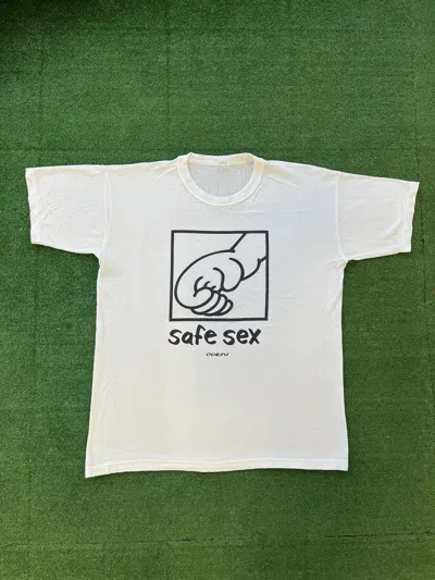 Pre-owned Humor X Vintage Y2k Humor Dont Fuck Safe Sex Corfu Japan Tee In White