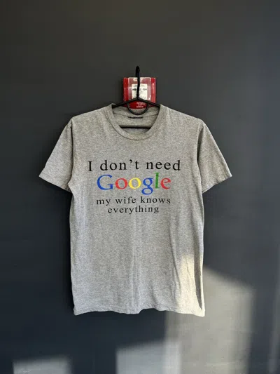 Pre-owned Humor X Vintage Y2k I Don't Need Google My Wife Knows Everything In Grey