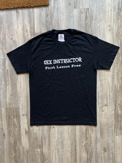 Pre-owned Humor X Vintage Y2k Sex Instructor Funny Sarcastic Saying Tshirt In Black
