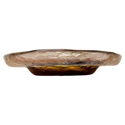 Pre-owned Humppila Mid-century Modern Glass Bowl By Pertti Santalahti For , Finland, 1960s In Brown