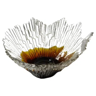 Pre-owned Humppila Small Amber Colored Glass Bowl By Tauno Wirkkala For , Finland 1970s In Brown