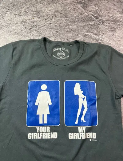 Pre-owned Humör Y2k Adult Humor Your Girlfriend Opium Japan Style Tee Shirt In Grey