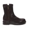 Hundred 100 Ebony Leather Ankle Boot In Brown