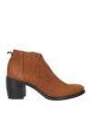 Hundred 100 Woman Ankle Boots Tan Size 10 Leather In Brown