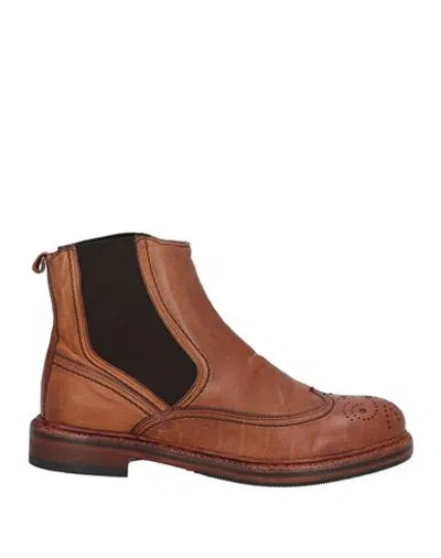 Hundred 100 Woman Ankle Boots Tan Size 7.5 Leather In Brown