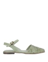 Hundred 100 Woman Ballet Flats Sage Green Size 10 Leather