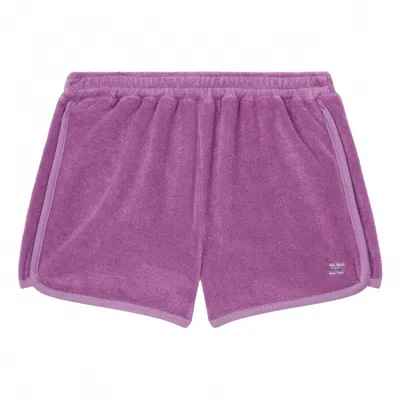 Hundred Pieces Kids' Girl's Organic Terry Shorts In Mauve In Purple