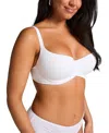 Hunkemoller Cotton Padded Underwired Bra In White