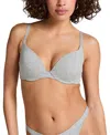 Hunkemoller Cotton Padded Underwired Push-up Bra In Gray