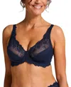 Hunkemoller Diva Non-padded Underwired Bra In Blue