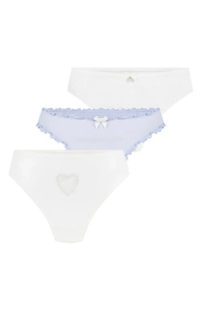 Hunkemoller Hunkemöller 3-pack Assorted Bridal Lace Thongs In Multi