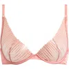 Hunkemoller Hunkemöller Alice Up Embroidered Underwire Plunge Bra In Rosette