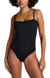 Hunkemoller Hunkemöller Bandeau Scallop Swimsuit In Blue