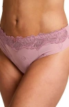 Hunkemoller Brazilian Diva Thong Shorts In Purple