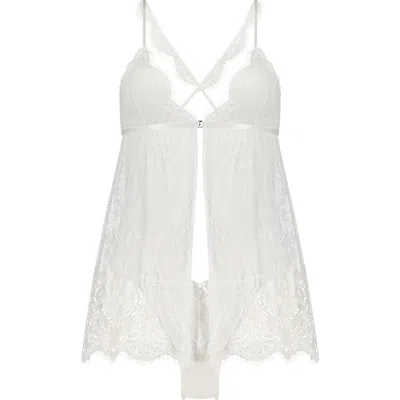 Hunkemoller Hunkemöller Bridal Lace Babydoll Chemise In White