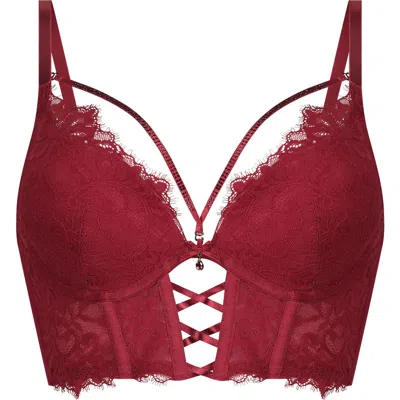 Hunkemoller Hunkemöller Carlotta Longline Underwire Bra In Chili Pepper