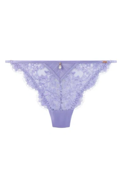 Hunkemoller Hunkemöller Charlie Mesh & Lace Thong In Persian Violet
