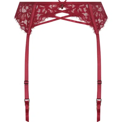 Hunkemoller Hunkemöller Charlotta Lace Trim Garter Belt In Chili Pepper