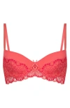Hunkemoller Hunkemöller Cherry Mesh & Lace Underwire Bra In Sugar Coral