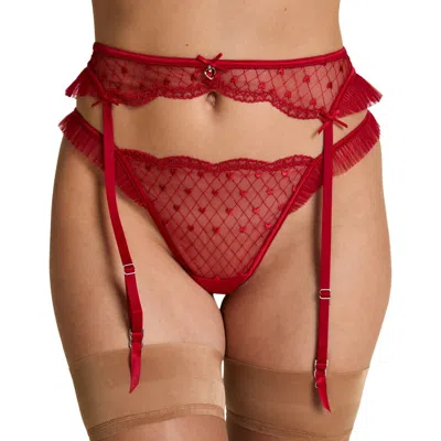Hunkemoller Hunkemöller Cordelie Suspenderbelt In Red