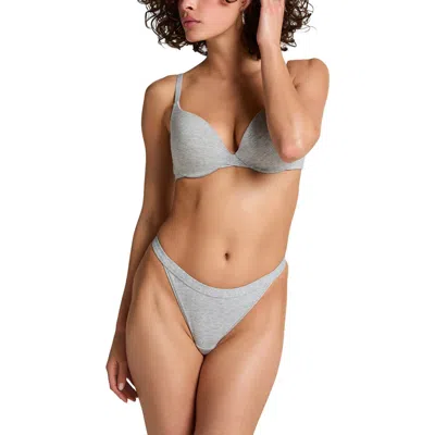 Hunkemoller Hunkemöller Cotton Thong In Gray