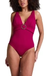 Hunkemoller Hunkemöller Crinkle Ring Bathingsuit In Red