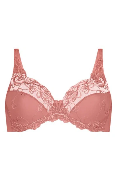 Hunkemoller Hunkemöller Diva Embroidered Mesh Underwire Bra In Lantana