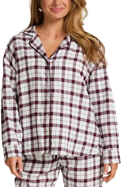 Hunkemoller Hunkemöller Flannel Pyjama Top In White