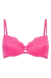 Hunkemoller Hunkemöller Harmony Mesh & Lace Underwire Bra In Sangria Sunset