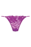 Hunkemoller Hunkemöller Ingrid Embroidered Mesh G-string In Cattleya Orchid