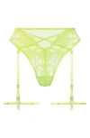 HUNKEMOLLER HUNKEMÖLLER INGRID HIGH WAIST MESH & LACE PANTIES WITH GARTER STRAPS
