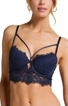 Hunkemoller Hunkemöller Isabella Padded Underwired Longline Bra In Blue