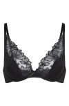 Hunkemoller Hunkemöller Jemma Lace & Mesh Underwire Bra In Caviar