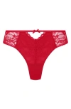 Hunkemoller Hunkemöller Juliette Lace & Mesh Thong In Chili Pepper