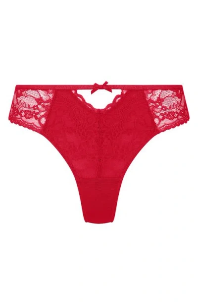 Hunkemoller Hunkemöller Juliette Lace & Mesh Thong In Chili Pepper