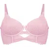 Hunkemoller Hunkemöller Juliette Longline Underwire Bra In Silver Pink