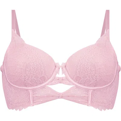 Hunkemoller Hunkemöller Juliette Longline Underwire Bra In Silver Pink