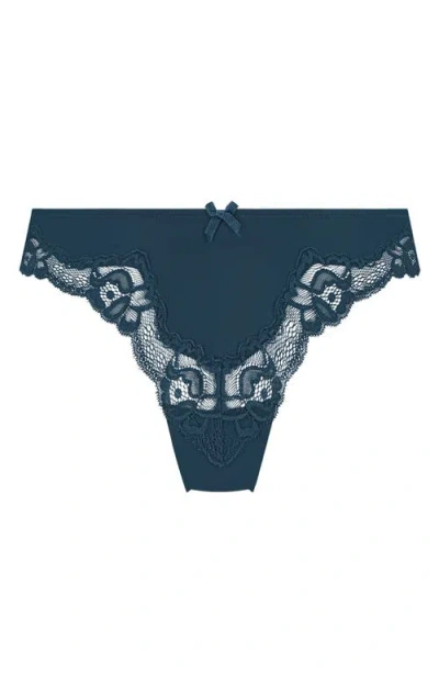 Hunkemoller Hunkemöller Lace & Shine Brazilian Panties In Legion Blue