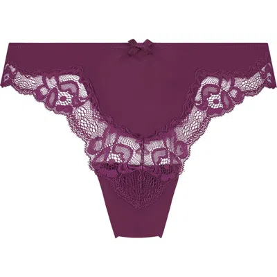 Hunkemoller Hunkemöller Lace & Shine Brazilian Panties In Magenta Purple