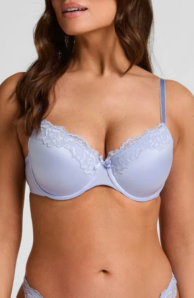Hunkemoller Hunkemöller Lace & Shine Underwire Bra In Blue