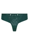 Hunkemoller Hunkemöller Lana Embroidered Mesh Brazilian Panties In Dark Sea
