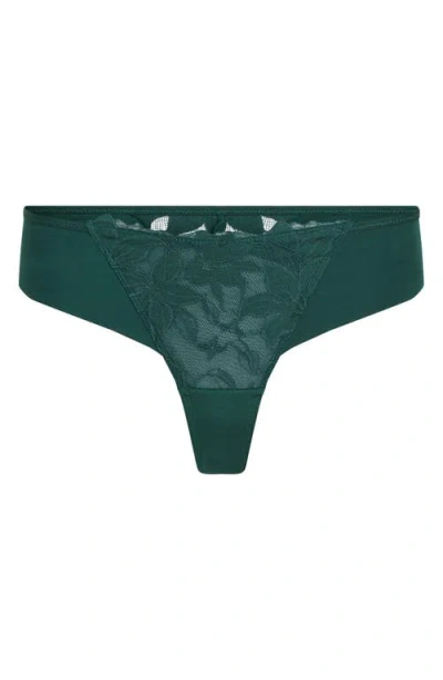 Hunkemoller Hunkemöller Lana Embroidered Mesh Brazilian Panties In Dark Sea