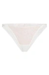 Hunkemoller Hunkemöller Lauren Embroidered Mesh Brazilian Panties In Snow White