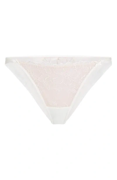 Hunkemoller Hunkemöller Lauren Embroidered Mesh Brazilian Panties In Snow White
